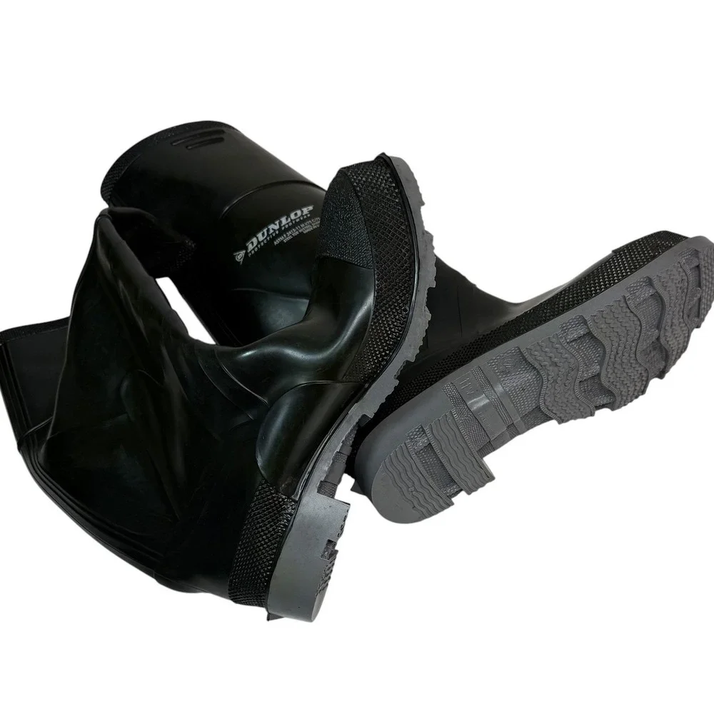 Dunlop 86102 Mens Black 16 Inch Polyblend Steel Toe Waterproof Work Boots Size 9